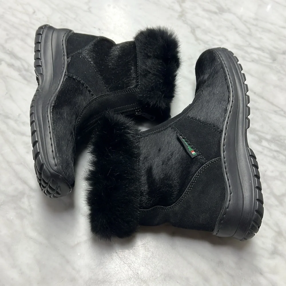 Pajar Black Fur Trim Winter Boots